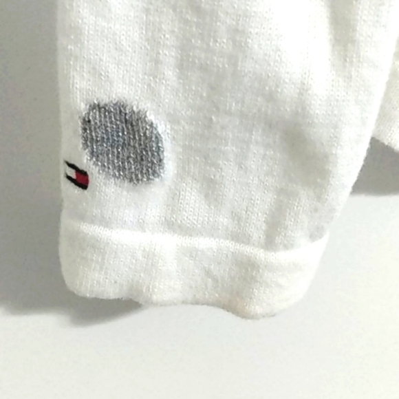 TOMMY HILFIGER WHITE & SILVER POLKA DOT LIGHTWEIGHT SWEATER SIZE SMALL PETITE - Picture 9 of 13